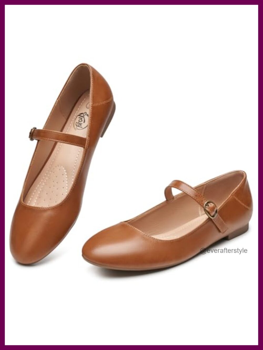 Trary Mary Jane Ballet Flats Round Toe Dress Shoes